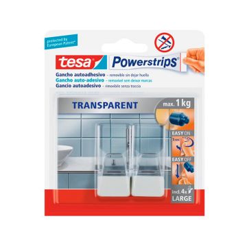 GANCHO AUTO ADESIVO POWERSTRIPS GRANDE TRANSPARENTE - 0052.61