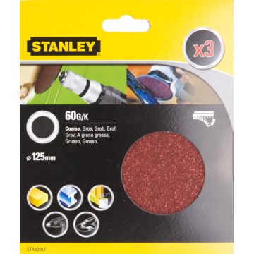 STANLEY DISCO LIXA 125MM G60 (3PCS) STA32067-XJ - 0990.457