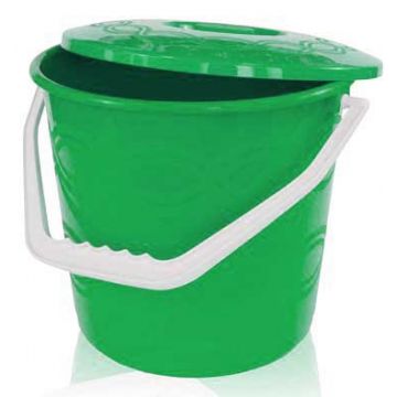 BALDE LIXO 12LTS C/ASA PLASTICA VERDE - 0502.82