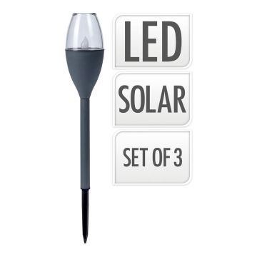 CANDEEIRO SOLAR TIPO ESPETO OVAL PLASTICO (3PCS) - 0941.11