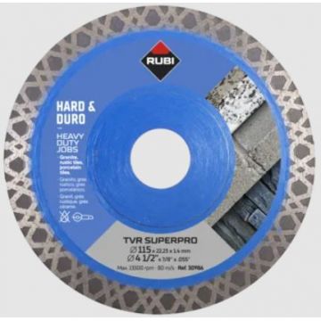 RUBI DISCO DIAMANTADO 115MM SECO CONTINUO  MATERIAL DURO 30986 - 0371.326