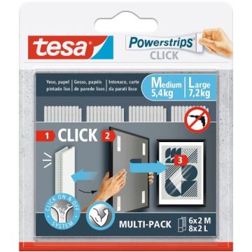 TIRA ADESIVA POWERSTRIPS BRANCO 6X2M+8X2L TESA 77723 - 0229.252