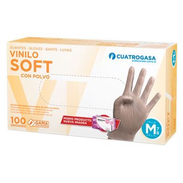 LUVA VINIL (ENFERMEIRO) TºS (CX.100PCS) - C/PO - 0116.050