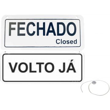 PLACA SINALIZADORA FECHADO/VOLTO JA 75X175MM - 0529.006