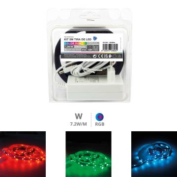 MAT.ELECT. FITA LED 7.2W 24V IP65 RGB C/TRANSFORMADOR (5MTS) - 0757.869