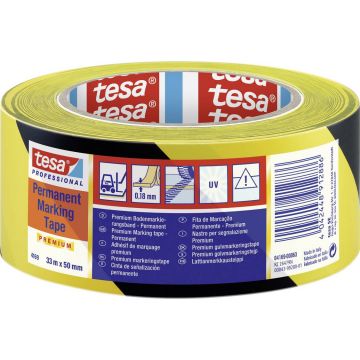 FITA SINALIZADORA 33MMX50MT PRETO/AMARELO AUTOCOLANTE TESA 4169 - 0229.105