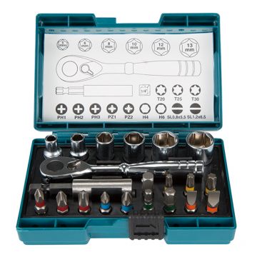 MAKITA KIT PONTAS+CHAVE ROQUETE 21PCS B-54081 / 1021.333