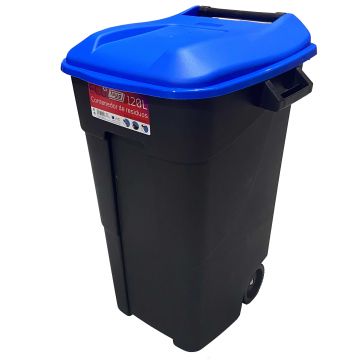 BALDE/CONTENTOR LIXO ECOPONTO AZUL 120LT S/PEDAL - 0502.87