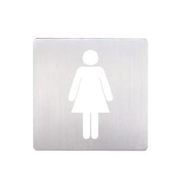 PLACA SINALIZADORA WC SENHORAS INOX 10X10 - 0529.82