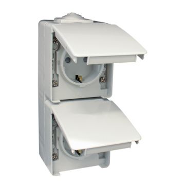 EFAPEL TOMADA ESTANQUE DUPLA VERTICAL SCHUKO 48860 - 0824.403