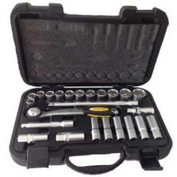 CHAVE CAIXA 1/2" PROFISSIONAL C/MALA 24PCS (JG) - 0015.64