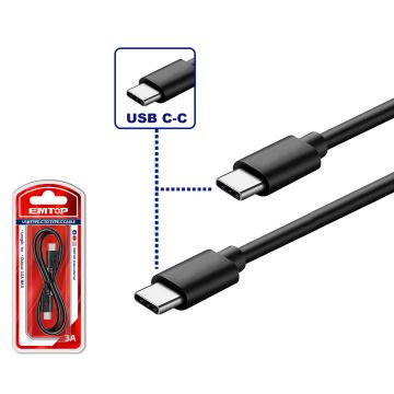 MAT. ELECT. CABO NYLON (USB-C-USB-C) 1MT 3A / 0942.49