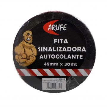 FITA SINALIZADORA 30 MTS VERMELHA/BRANCA AUTOCOLANTE (ROLO) - 0229.097