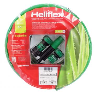 MANGUEIRA JARDIM 19MM- 3/4" HELIFLEX C/ACESSORIO (15MTS) GIL - 0313.69