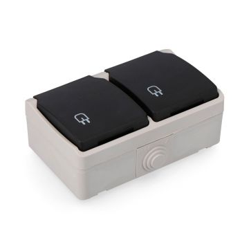 TOMADA EXTERIOR TºSHUKO DUPLA COM TAMPA - 0757.908