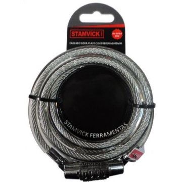 CADEADO CORRENTE PLASTICO C/SEGREDO 8X1000MM - 0024.11