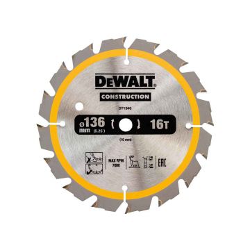 DEWALT DISCO P/SERRA CIRCULAR 136X10MM 16D DT1946-QZ - 0992.511