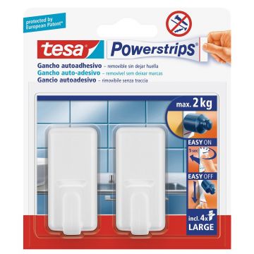 GANCHO AUTO ADESIVO POWERSTRIPS GRANDE BRANCO CLASSICO - 0052.62