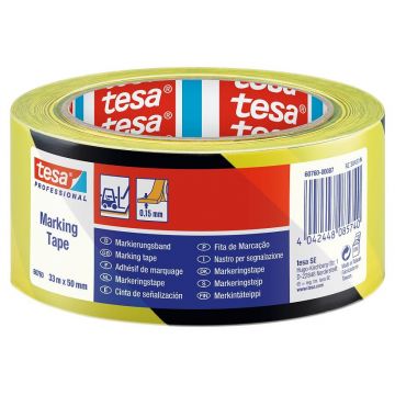 FITA SINALIZADORA 33MTX50MM PRETO/AMARELO COLANTE (ROLO) TESA 60760 - 0229.137