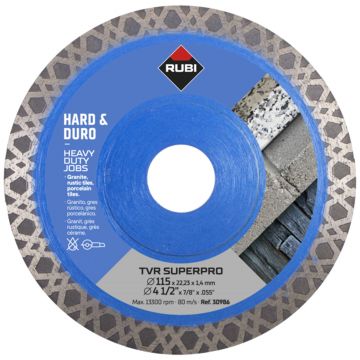 RUBI DISCO DIAMANTE  125MM SECO MATERIAL DURO TVR 30987 - 0371.315