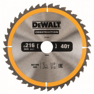 DEWALT DISCO P/SERRA CIRCULAR 216X30MM 40D DT1953-QZ - 0992.537