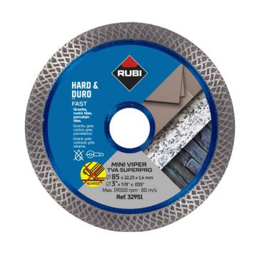 RUBI DISCO DIAMANTE 85MM SECO MATERIAL DURO TVA 32951 - 0371.316