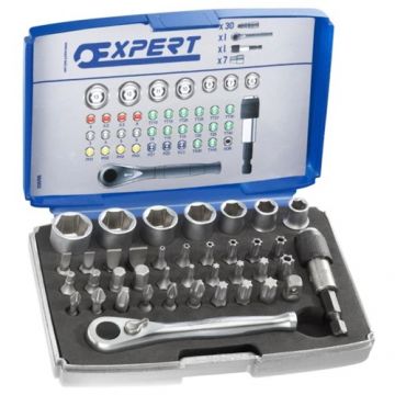 EXPERT CHAVE CAIXA 1/4" SEXTAVADA COM ACESSORIOS 39PCS E131705 - 0341.325