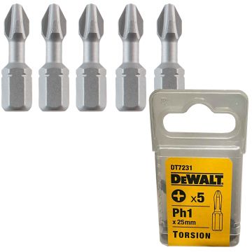 DEWALT BIT PH1 50MM DT7245-QZ (5UN) - 0992.445