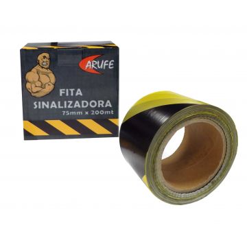 FITA SINALIZADORA 200 MTS AMARELA/PRETA (ROLO) - 0229.43