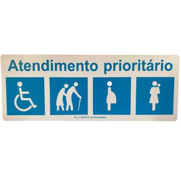 PLACA SINALIZADORA AUTOC. ATENDIMENTO PRIORITARIO 150X400MM - 0529.024