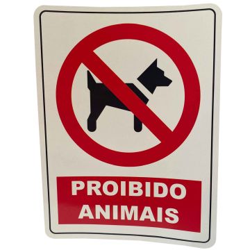 PLACA SINALIZADORA AUTOC. PROIBIDO ANIMAIS 150X200MM - 0529.023