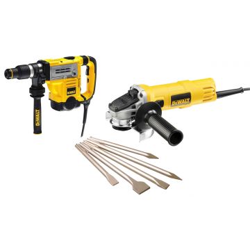 DEWALT KIT MARTELO COMBINADO D25601K+ REBARBADORA ACABAMENTOS DWE4056+ CONJUNTO SDSMAXSE - 0992.242