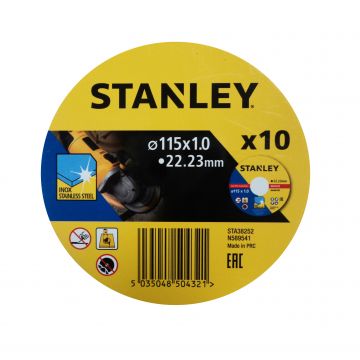 STANLEY DISCO C/ ACO/ INOX 115x1. 1MM CONJ. 10PÇS STA38252-XJ / 0990.588