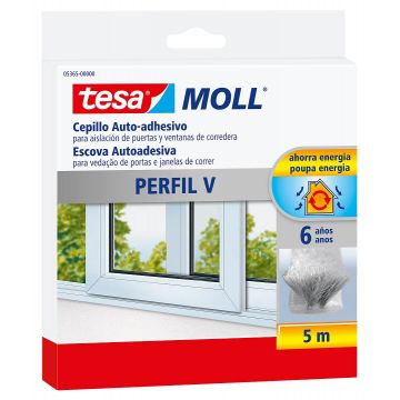 FITA CALAFETAR PORTAS/JANELAS ESCOVA 5MTX9MM CINZA PERFIL V 05365 - 0229.119
