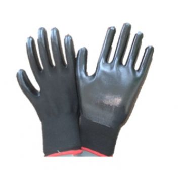 LUVA NITRIL ADERENTE Nº10 (PANO+NITRIL) PRETA - 0116.99