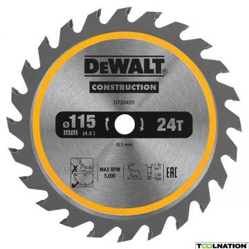 DEWALT DISCO P/SERRA CIRCULAR 115X9.5MM 24D DT20420-QZ - 0992.549