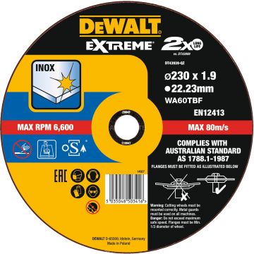 DEWALT DISCO 230X1.9 CORTE INOX DT43939-QZ - 0992.340