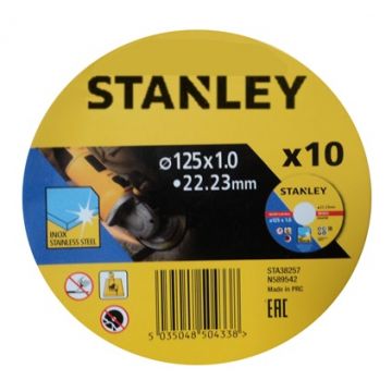 STANLEY DISCO CORTE ACO/INOX 125x1.0MM CONJ.10PCS STA38257-XJ - 0990.594