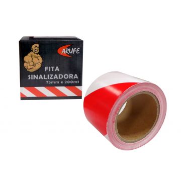 FITA SINALIZADORA 200 MTS VERMELHA/BRANCA (ROLO) - 0229.45