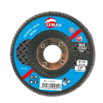 DISCO REBARBAR LIXA LAMELADO 115 Z60 PARA INOX LEMAN - 0047.130